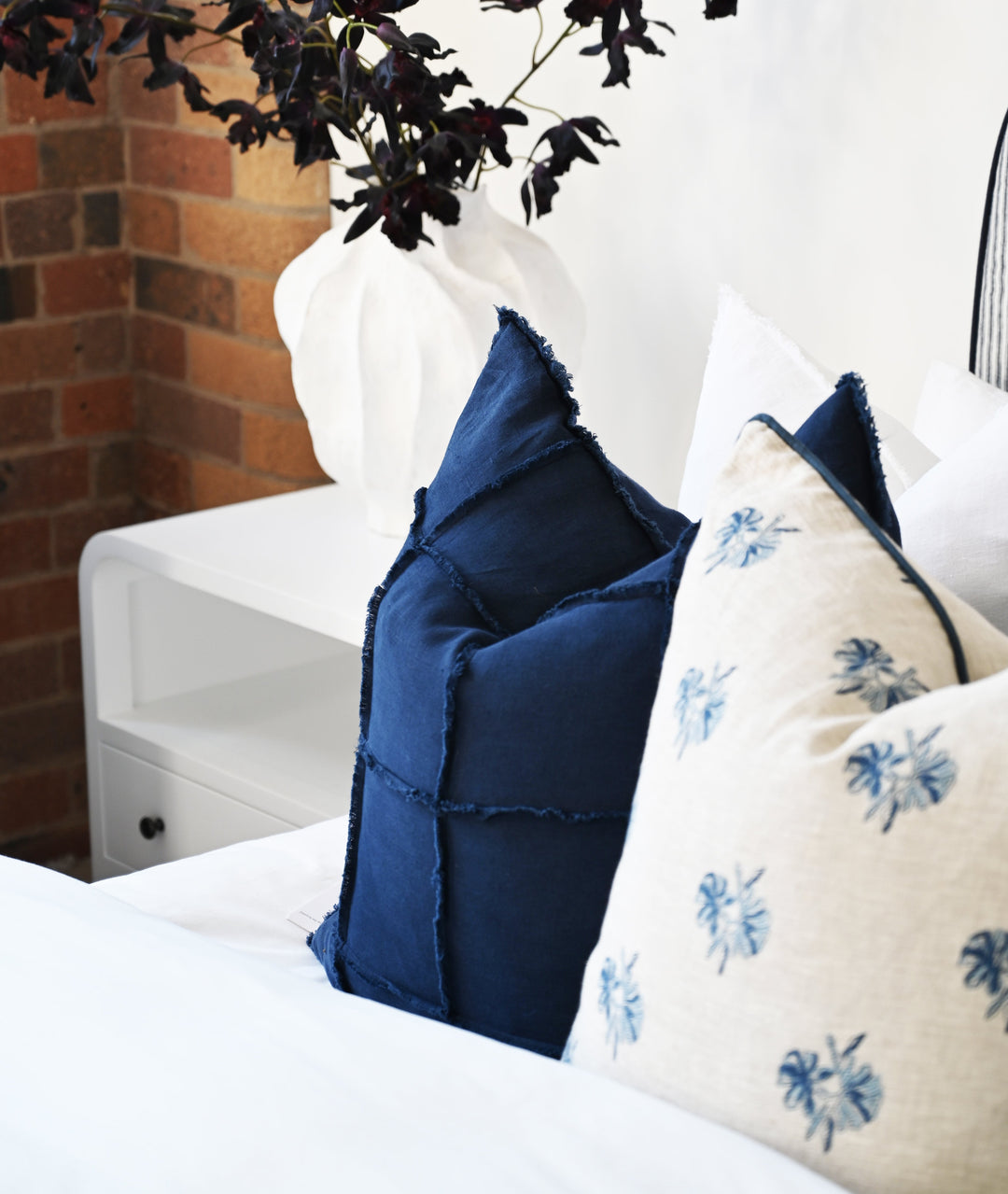 Aussie Box Block Print Square Linen Cushion