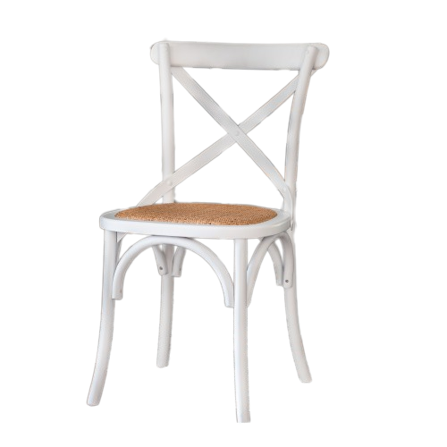 Carter Cross-back Dining Chair With Rattan Seat