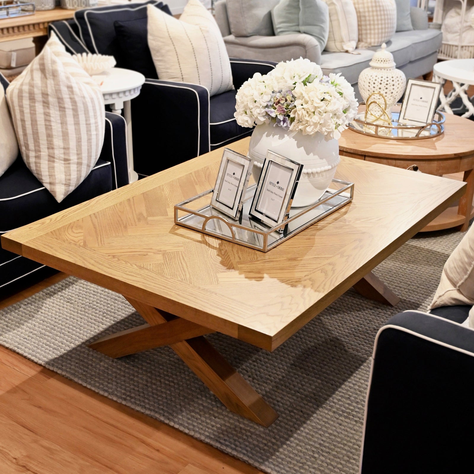 Herringbone Natural Oak Coffee Table