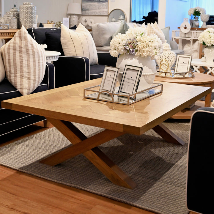 Herringbone Natural Oak Coffee Table