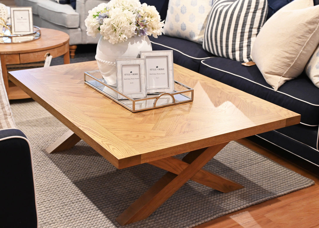 Herringbone Natural Oak Coffee Table