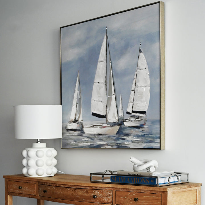 Sailing Dreams 2 Canvas In Antique Silver Frame