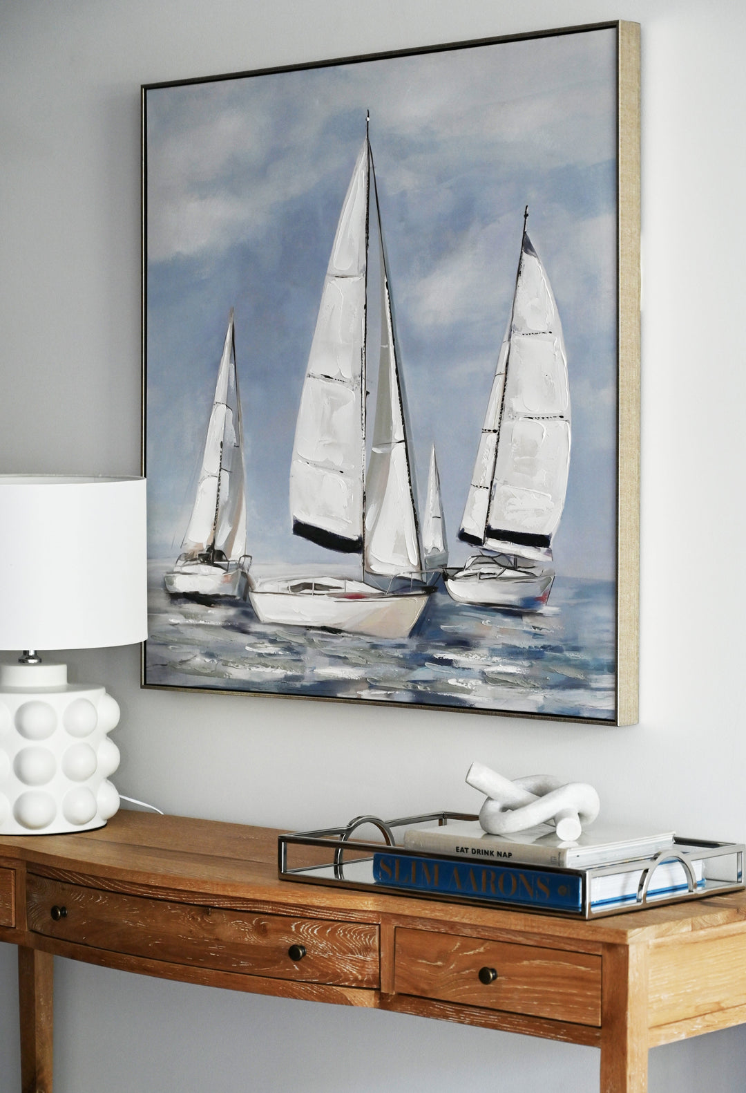 Sailing Dreams 2 Canvas In Antique Silver Frame