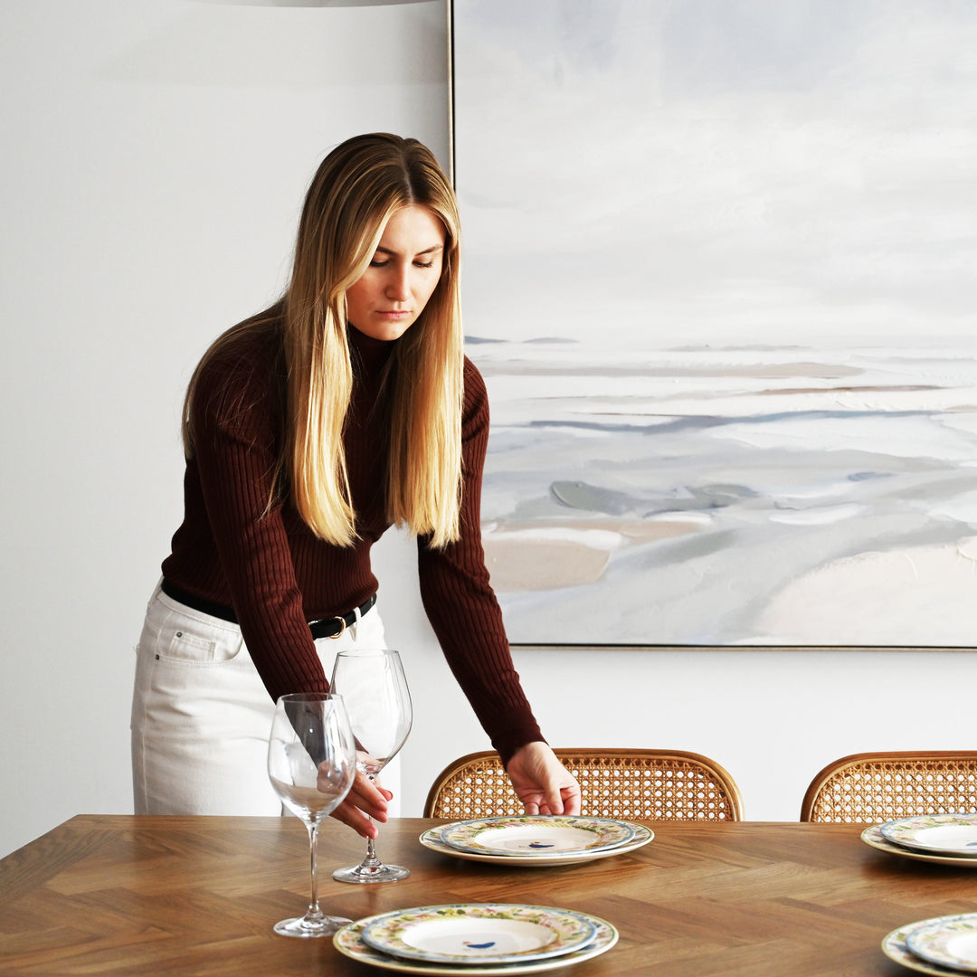 Herringbone Natural Oak Dining Table