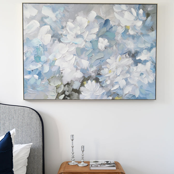 Hydrangea Haven Canvas In Antique Silver Frame