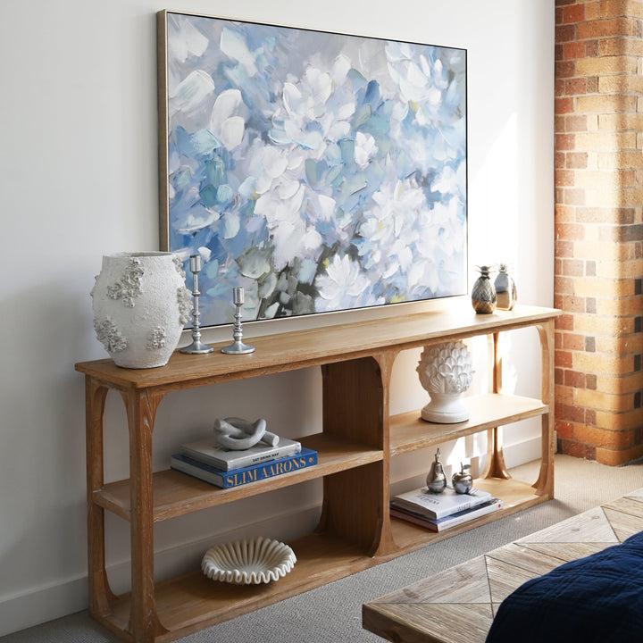 Hydrangea Haven Canvas In Antique Silver Frame
