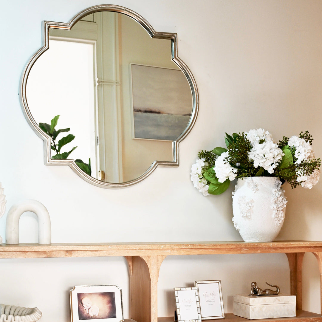 Quatrefoil Statement Silver Iron Mirror