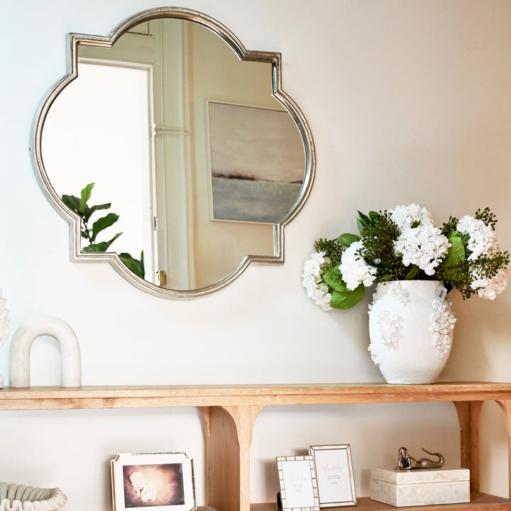Quatrefoil Statement Silver Iron Mirror