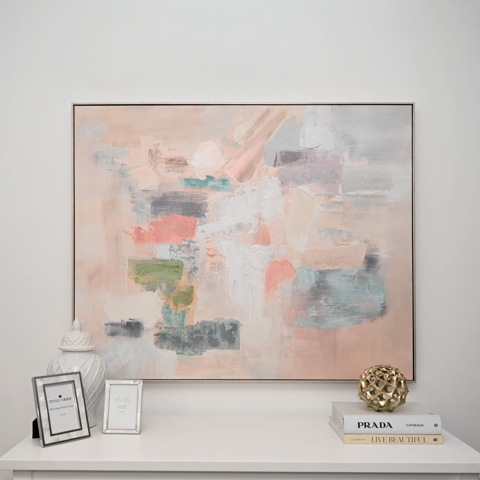 Blush Canvas in Silver Frame