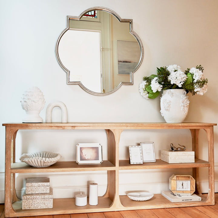 Quatrefoil Statement Silver Iron Mirror