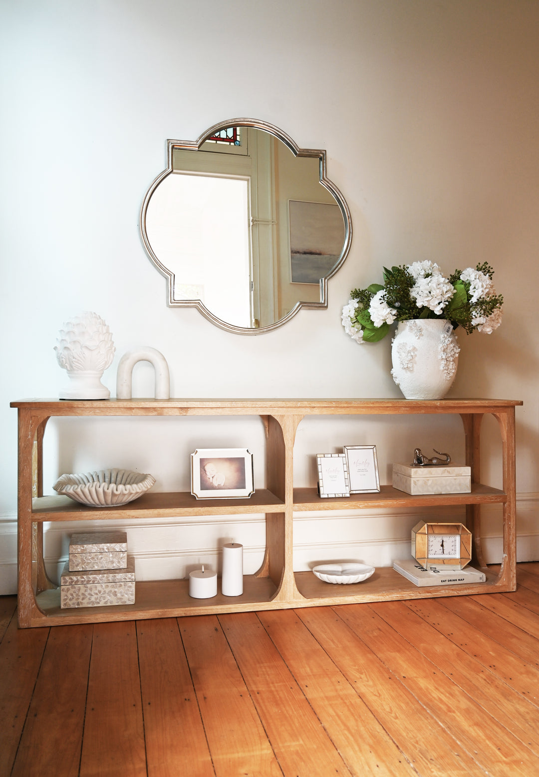 Quatrefoil Statement Silver Iron Mirror