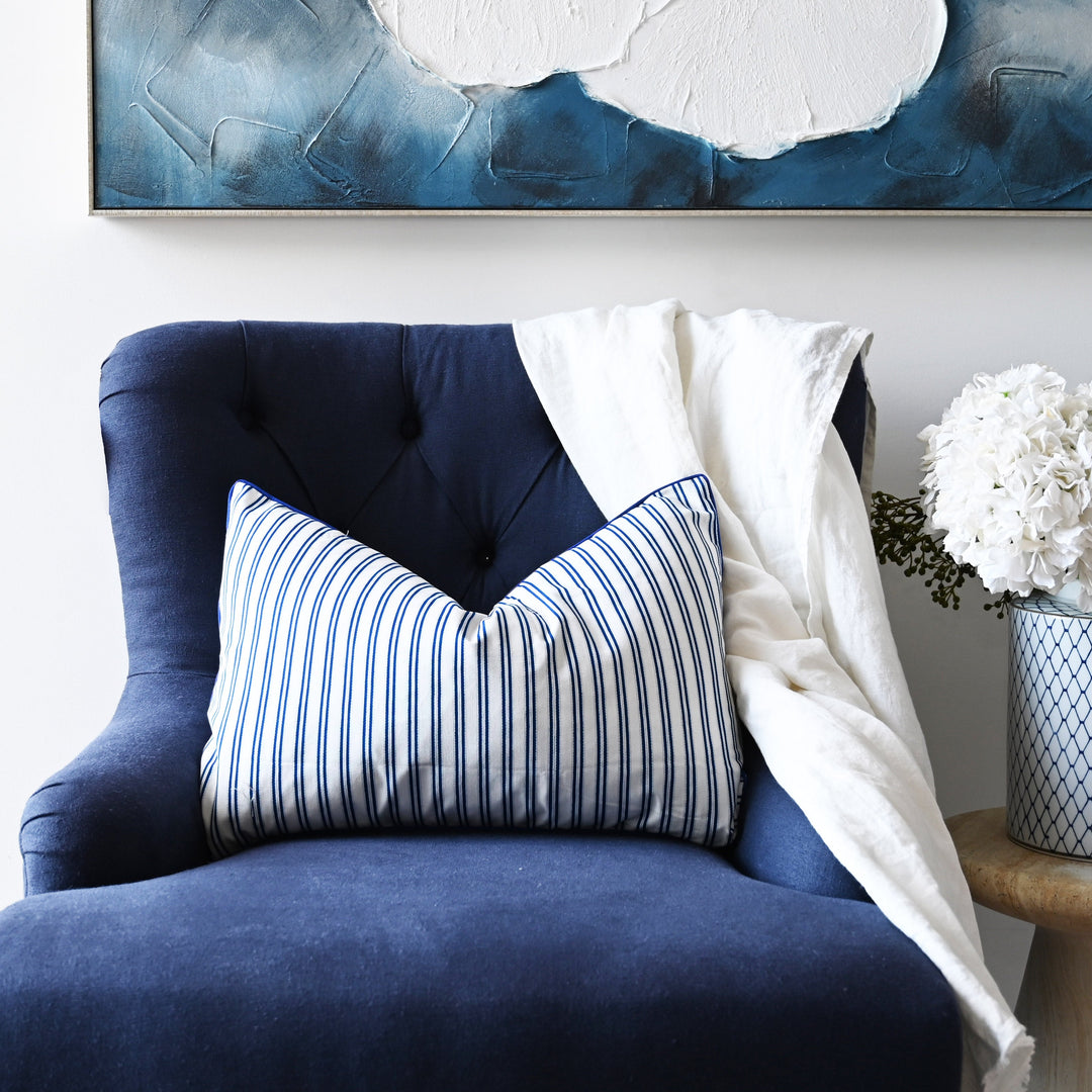 Nautical Ticking Stripe Lumbar Cushion