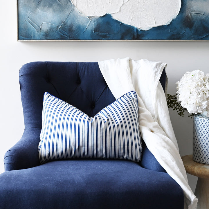 Nautical Ticking Stripe Lumbar Cushion