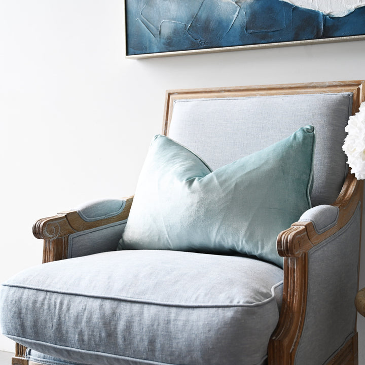 Seafoam Velvet Luxury Lumbar Cushion