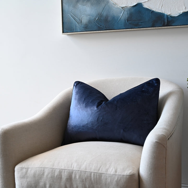 Navy Velvet Luxury Lumbar Cushion