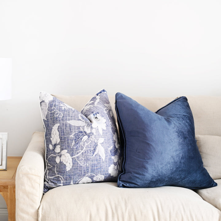 Midnight Blossom Square Cushion