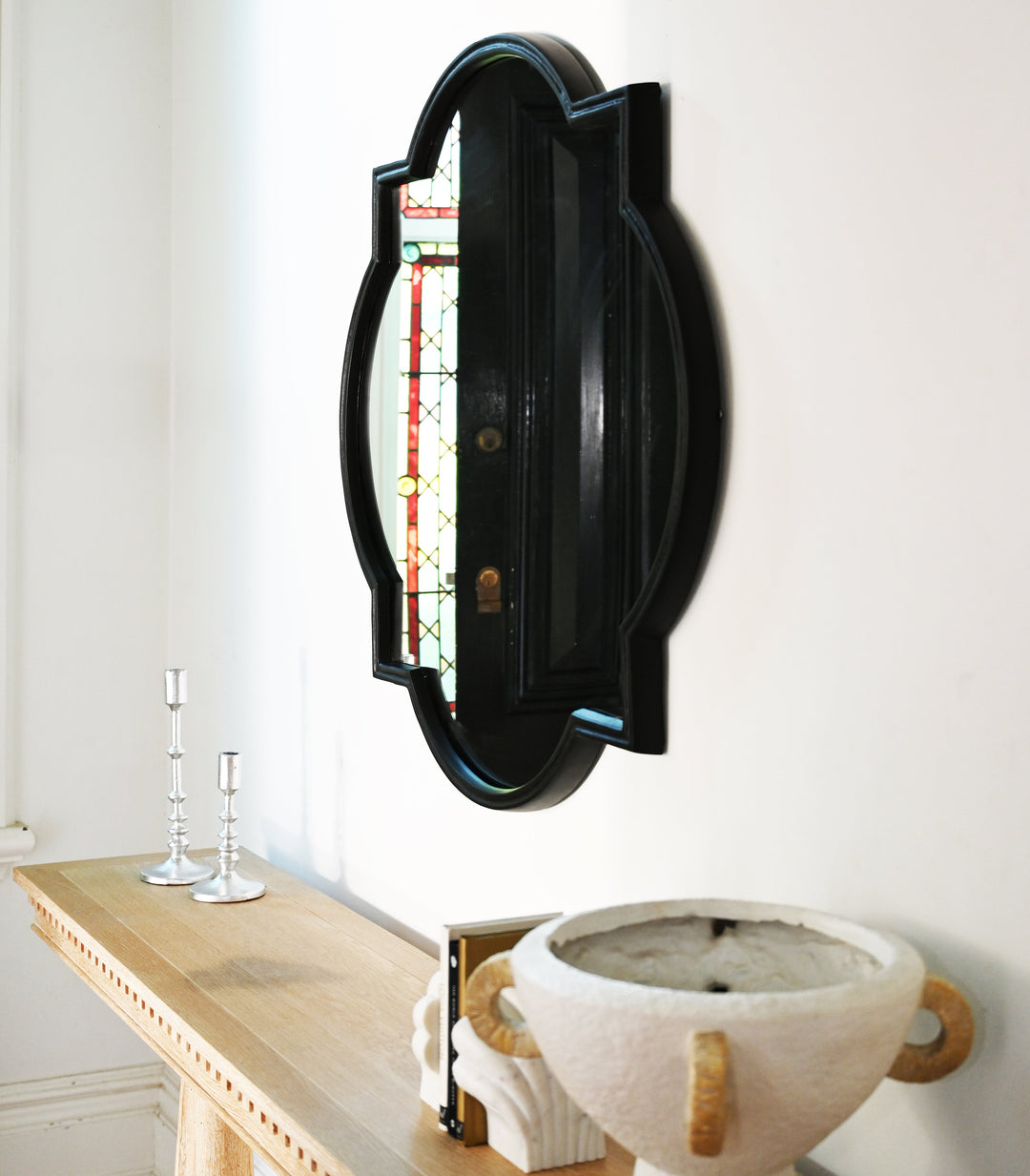 Quatrefoil Statement Black Iron Mirror