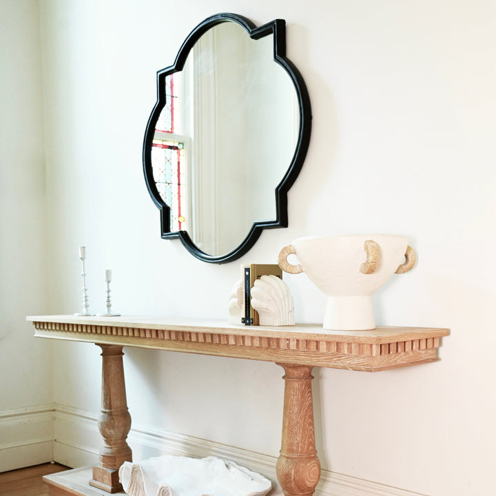 Quatrefoil Statement Black Iron Mirror