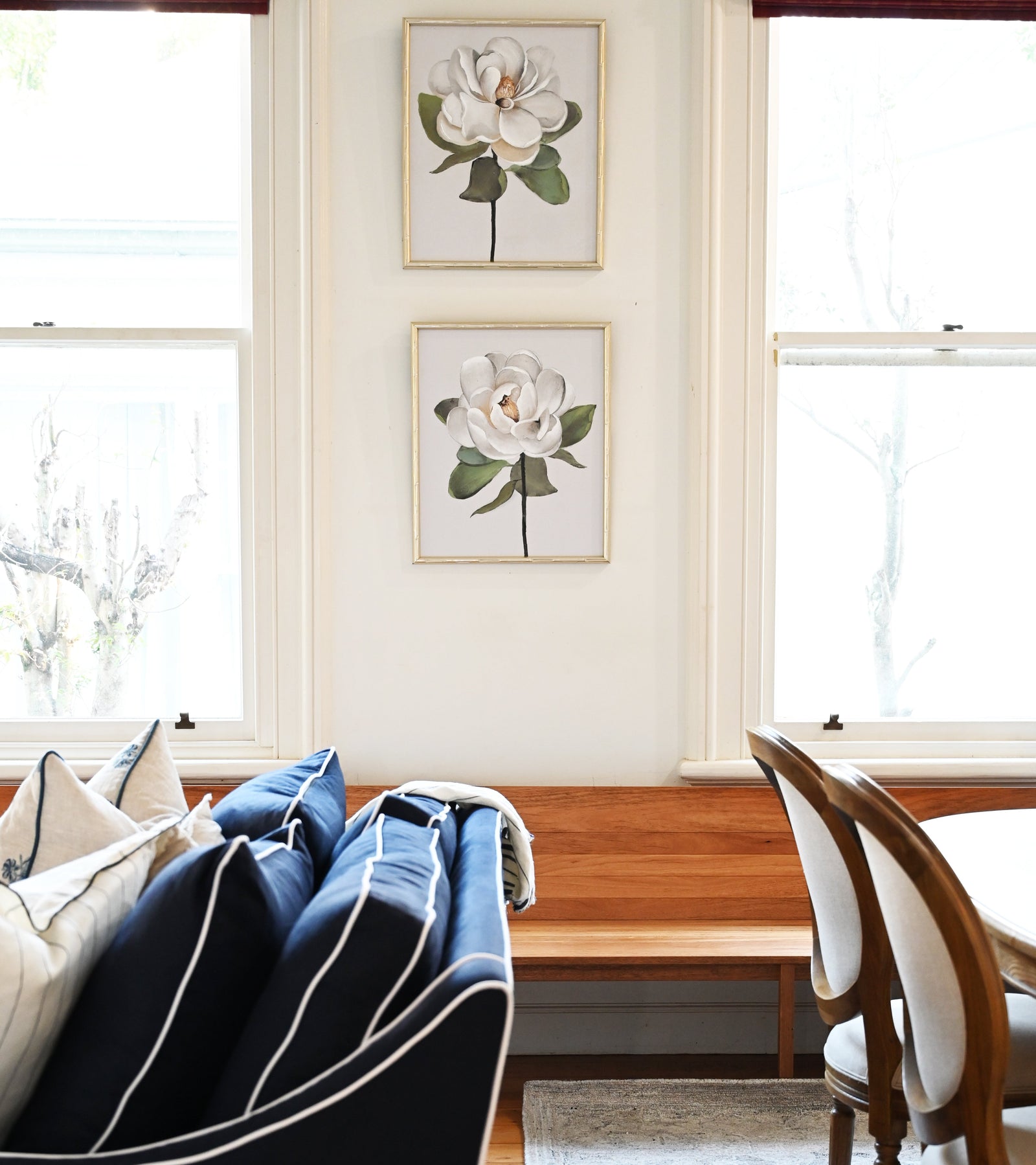 Magnolia 1 Small Canvas In Bamboo Champagne Frame