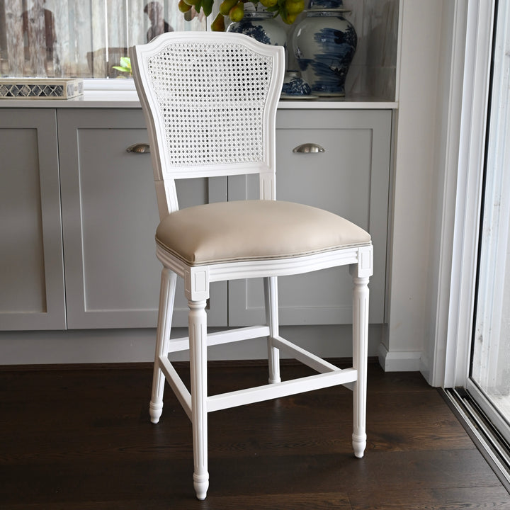 April Luxury Upholstered Leather Kitchen Stool