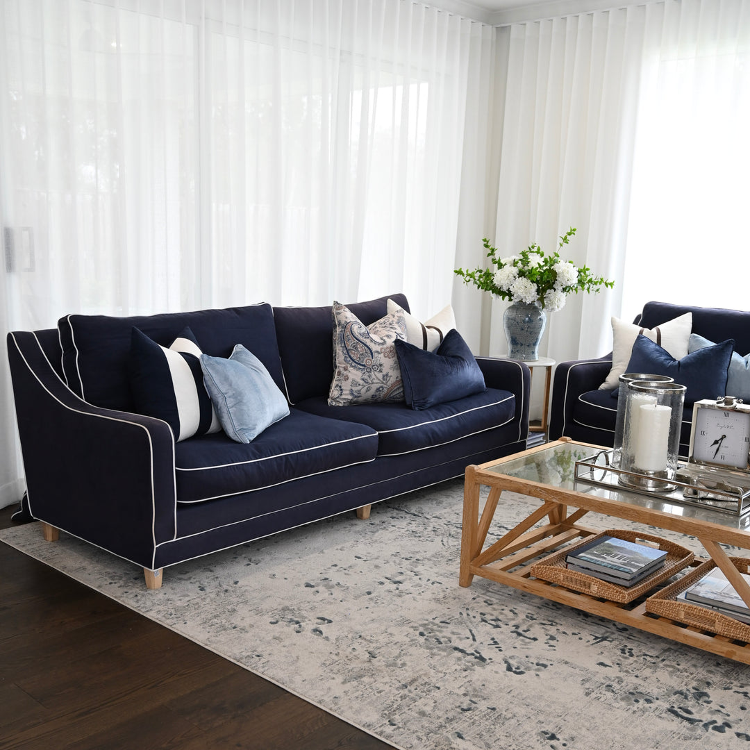Sky Blue Velvet Luxury Square Cushion