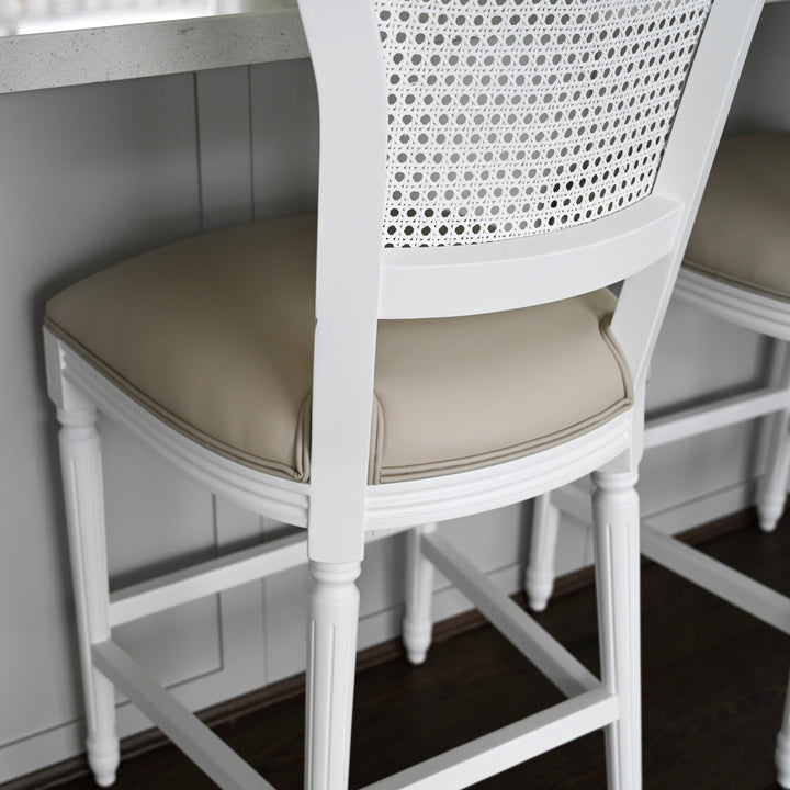 April Luxury Upholstered Leather Kitchen Stool