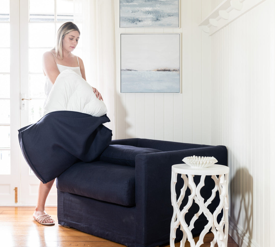 Capri Slip Cover Linen Armchair - Covers Only