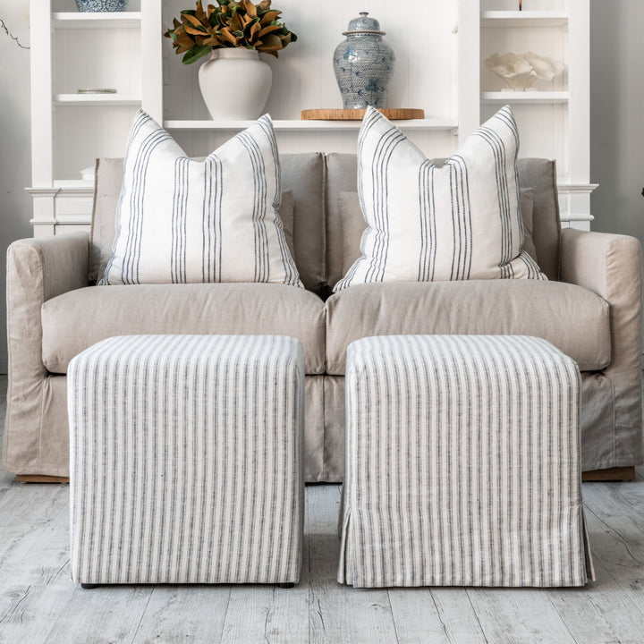 Capri Slip Cover Linen 2 Seater Lounge - Covers Only