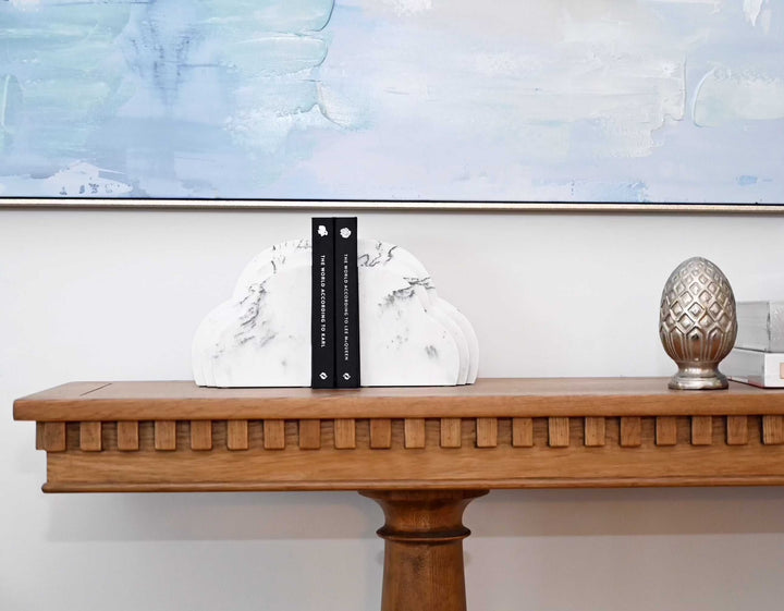 Cloud White Decorative Bookends White