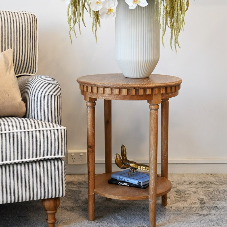 Regency Side Table 55cm Wide Whitewash Oak 55cm wide x 55cm deep x 65cm high