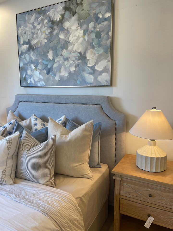 Scarlett Linen Bedhead with studs