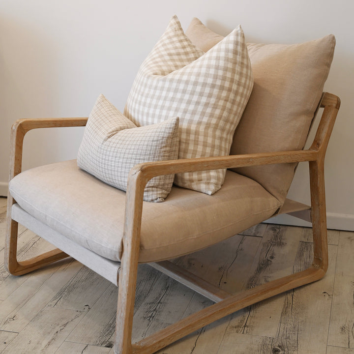 Drift Sling Linen & Oak Armchair