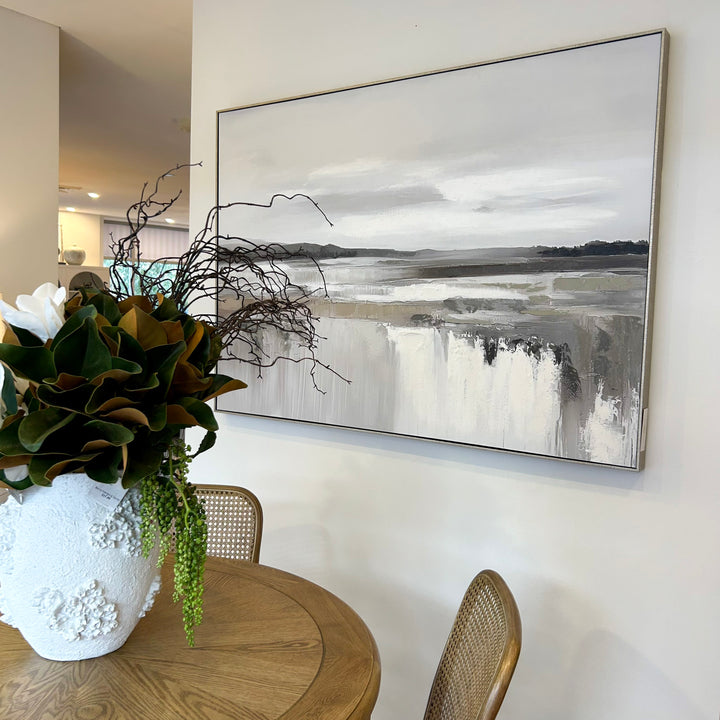 Quiet Shore Canvas in Antique Silver Frame