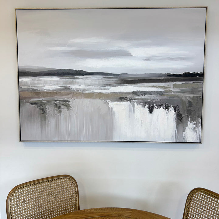 Quiet Shore Canvas in Antique Silver Frame