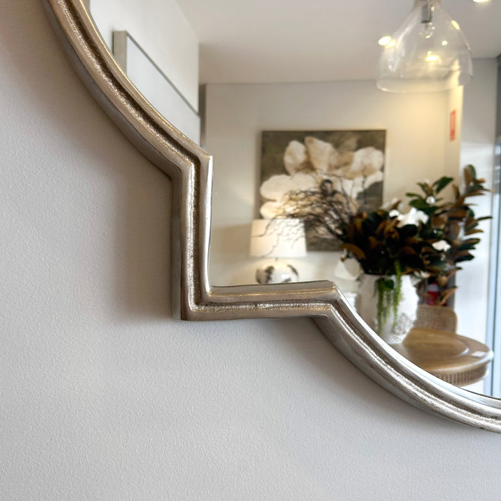 Quatrefoil Statement Silver Iron Mirror