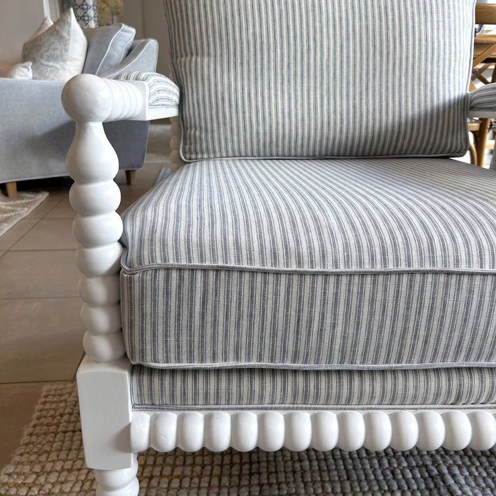 Bobbin Linen And Oak Armchair