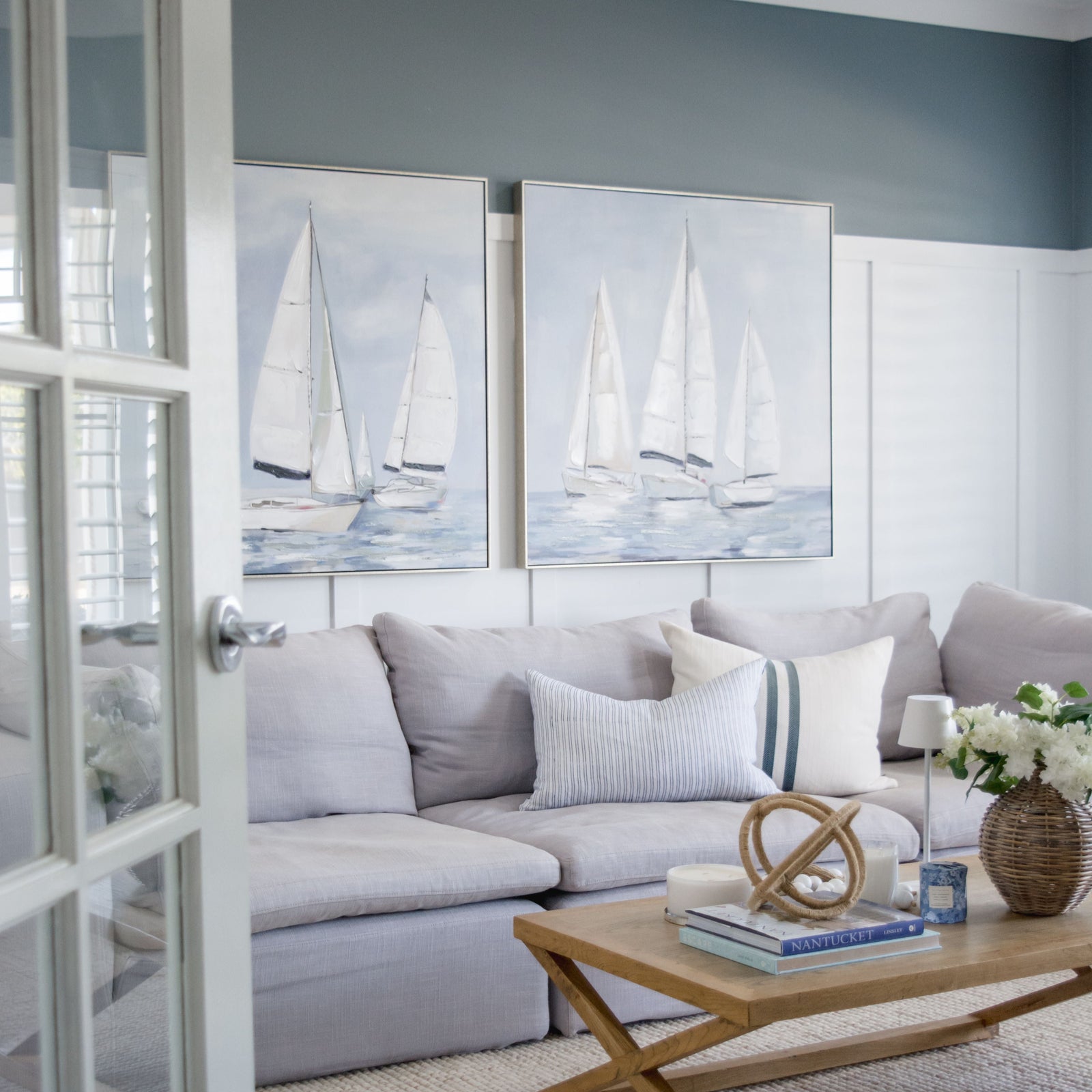 Sailing Dreams 1 Canvas In Antique Silver Frame