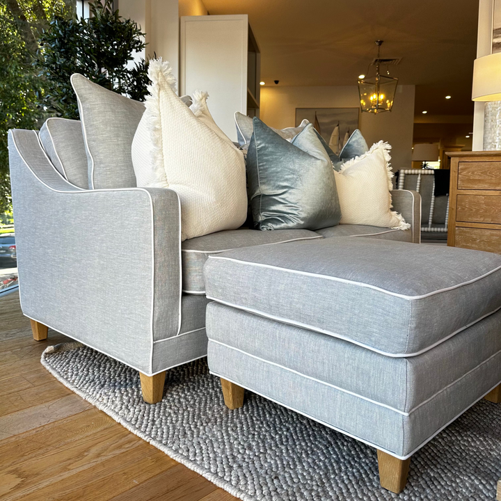 Martha Linen Ottoman