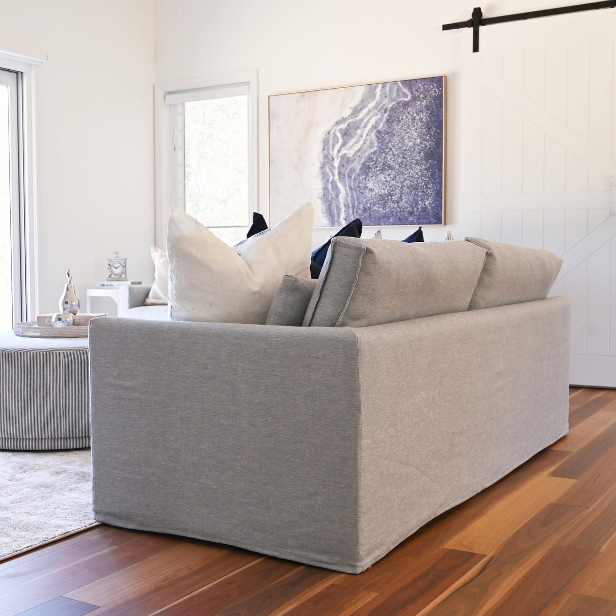 Capri Linen Slip Cover 3 Seater Lounge