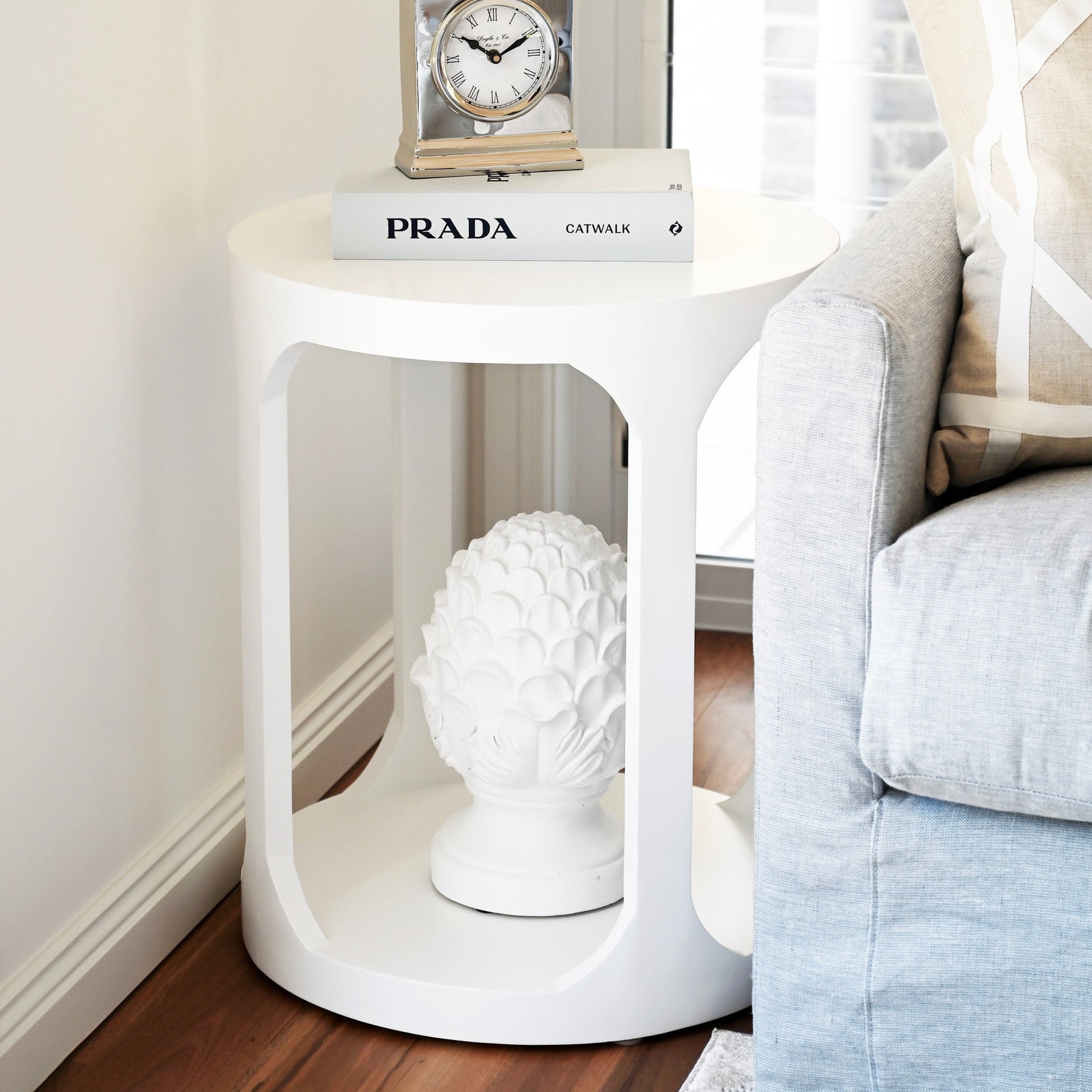 Milla Round Side Table Satin White