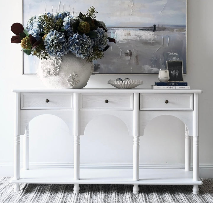 Arch Medium Console Table Rustic White