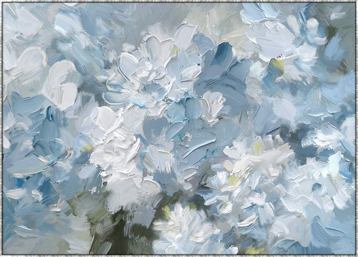 Hydrangea Haven Canvas In Antique Silver Frame