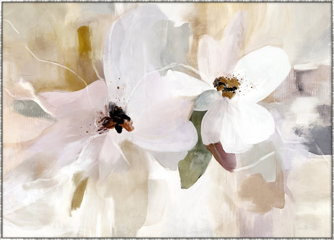 Petals at Dawn Canvas in Antique Silver Frame