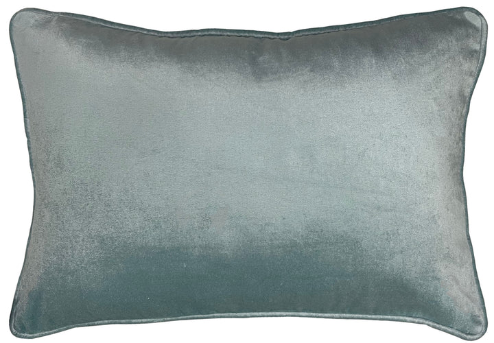 Mist Velvet Luxury Lumbar Cushion With Feather Insert