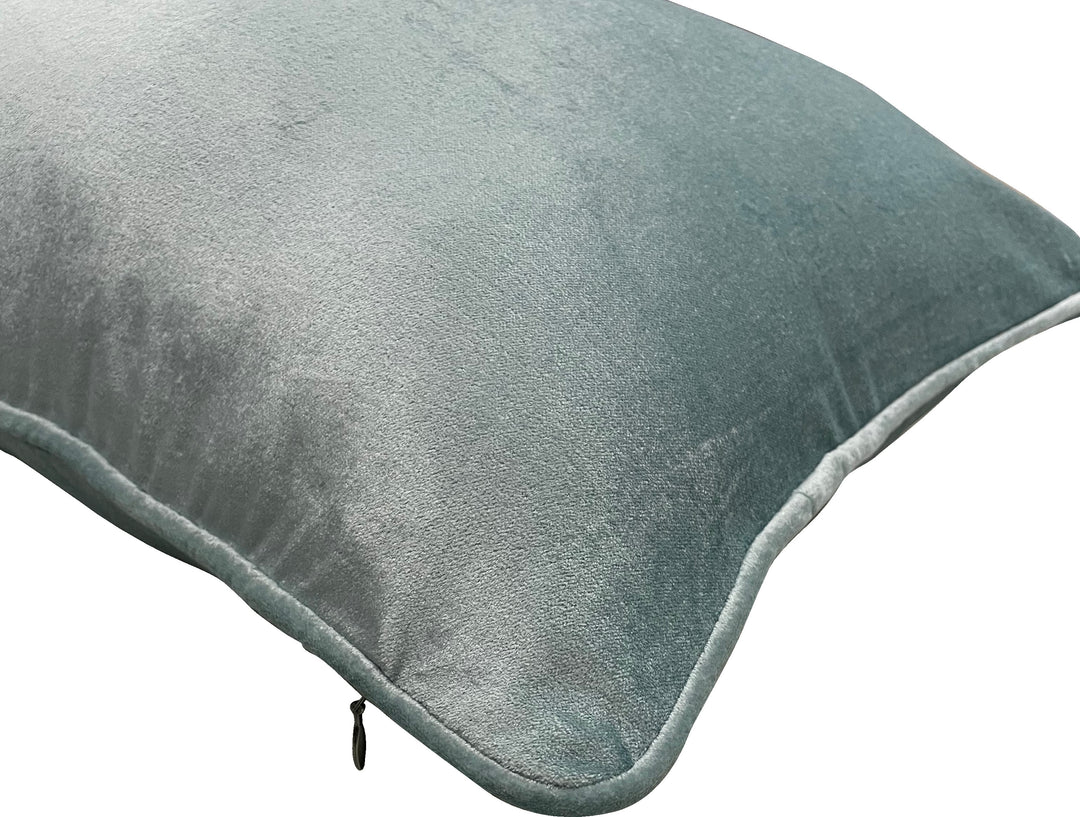 Mist Velvet Luxury Lumbar Cushion With Feather Insert