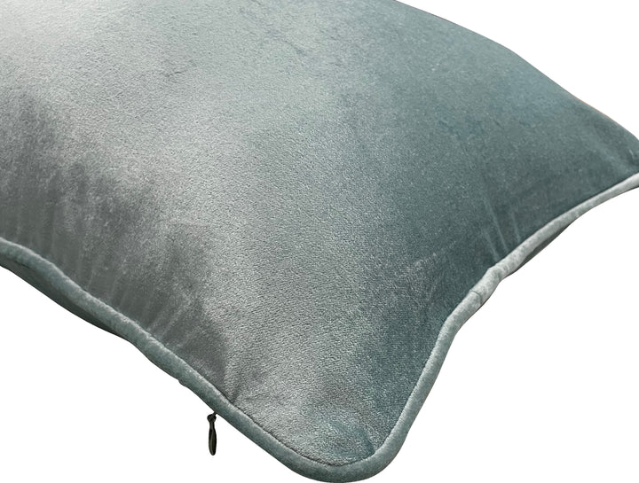 Mist Velvet Luxury Lumbar Cushion With Feather Insert