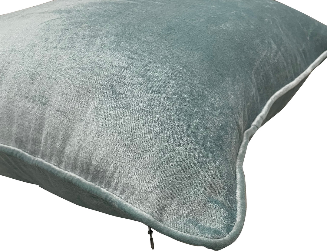 Mist Velvet Luxury Square Cushion With Feather Insert