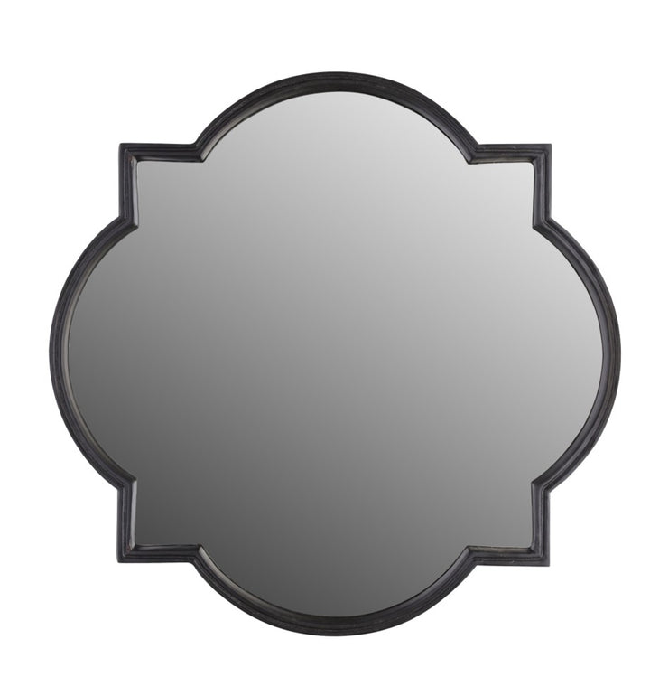 Quatrefoil Statement Black Iron Mirror