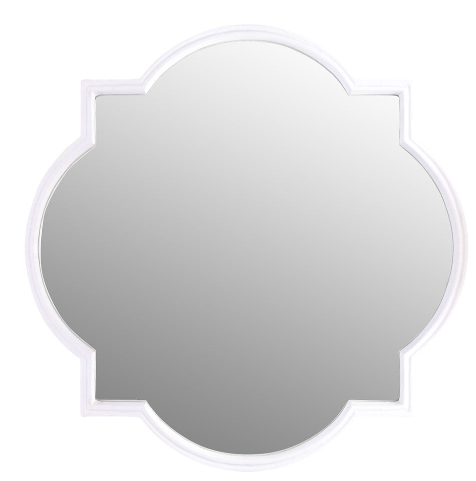Quatrefoil Statement White Iron Mirror