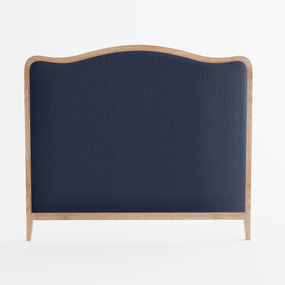 Isabelle French Provincial Curved Bedhead Whitewash Oak Navy
